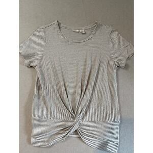 Women’s Max Studio Striped Knotted T-Shirt Sz L